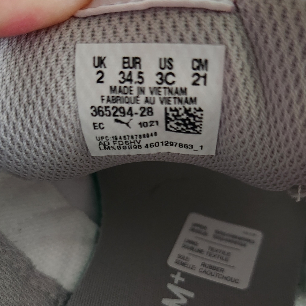 Puma Runner Hook & Loop Sneakers Size 3 - Picture 7 of 11